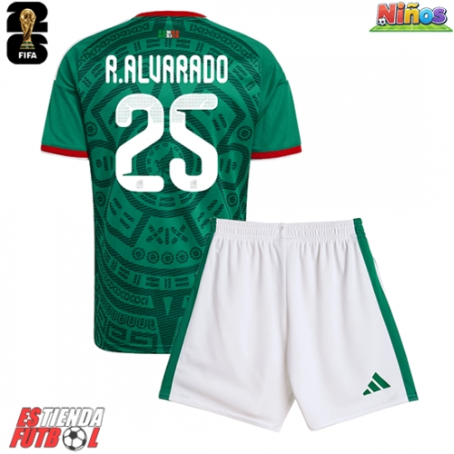 México Roberto Alvarado #25 Primera Equipación Niños Mundial 2026 Manga Corta (+ Pantalones cortos)